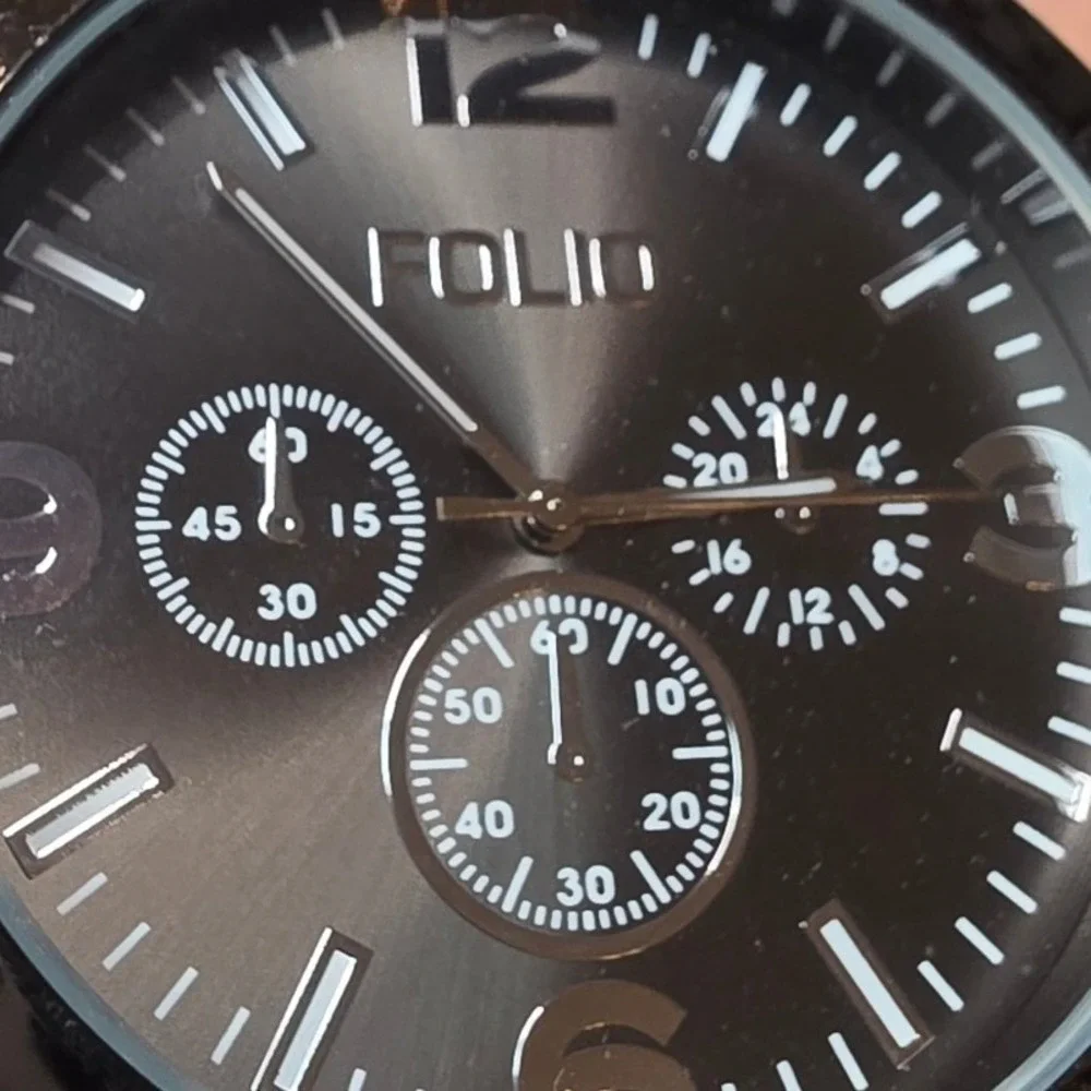 Folio Mens Gunmetal Grey Chronograph Style Watch FMDMSG074 Japan Movt